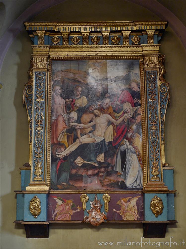 Biella (Italy) - Deposition with the saints Agata, Sebastian, Nicola from Tolentino, Biagio in the Church of San Biagio